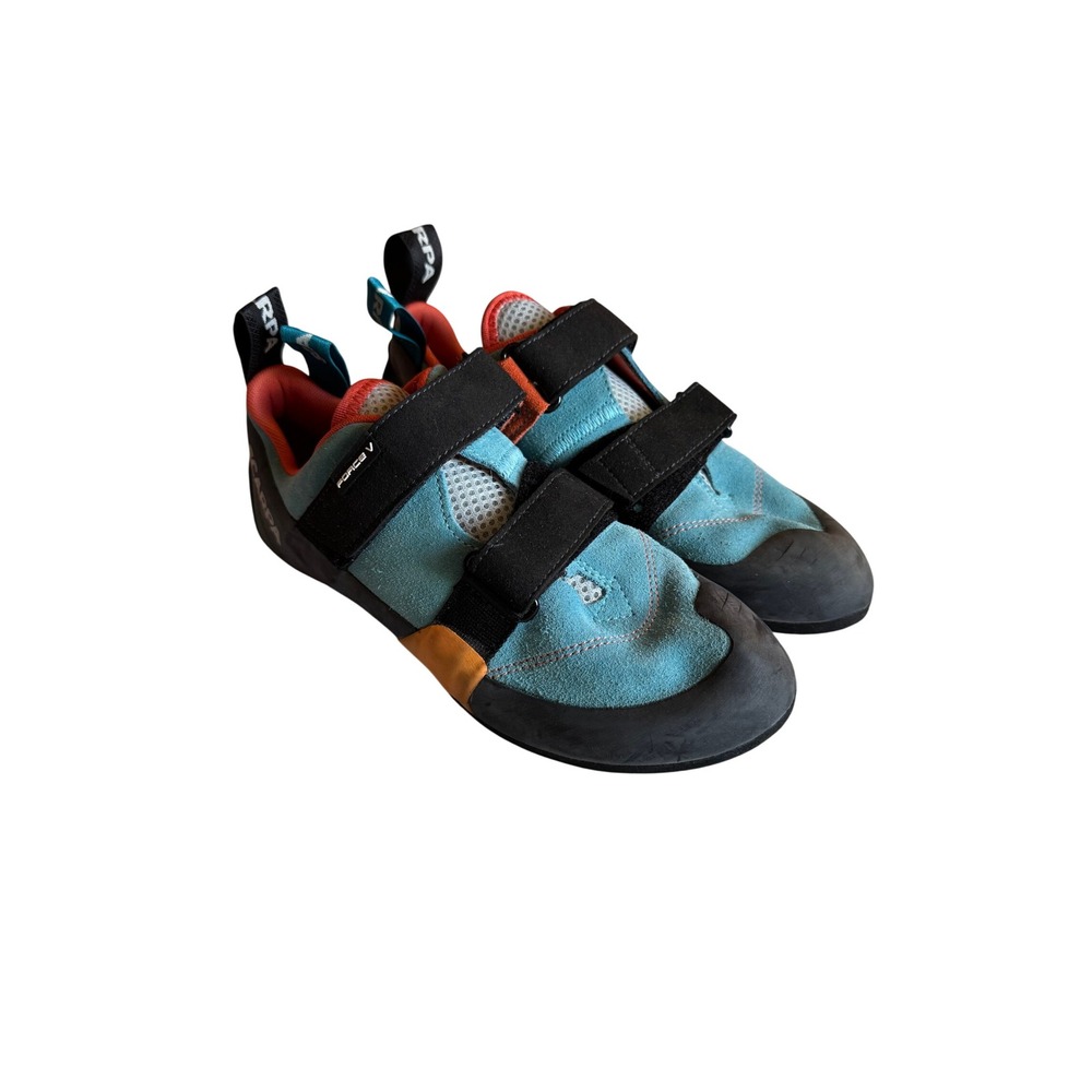 Scarpa Force V WMN Blue Suede Climbing Shoes Vibram XS Edge 40.5 US 8 2/3